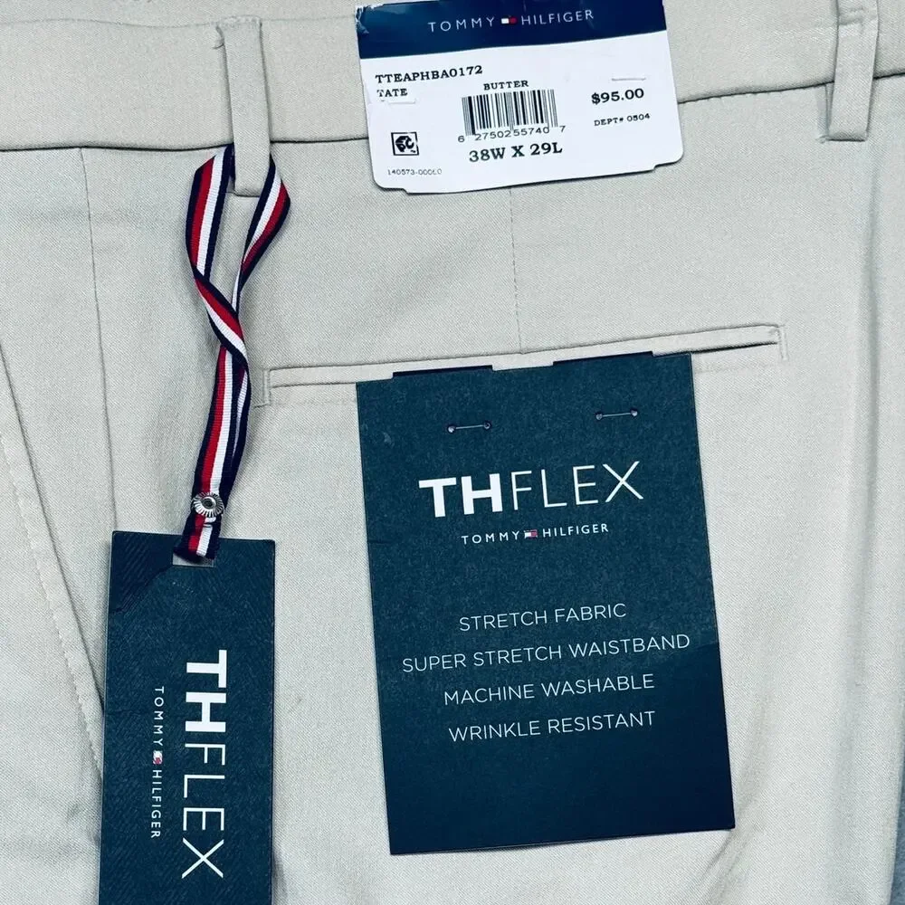Tommy Hilfiger Men's Modern-Fit Solid Dress Pants - Butter 38x29 $95